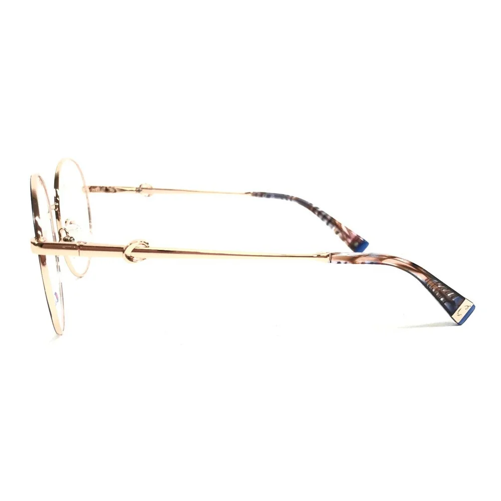 Champion Eyeglasses Frames REAL C02 Blue Rose Gold Round Wire Rim 54-18-135